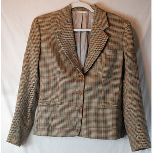 Vintage Nordstrom Freedberg Wool Double Breasted Plaid Women's Blazer Union Made